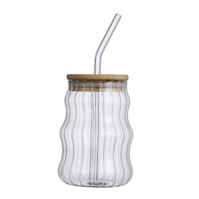 AAGAZA Household Glass Jar Durable Reusable Transparent Drinkware Coffee Cup High Borosilicate Glass for Kitchen Camping Coffee Milkshake Smoothies, A/515