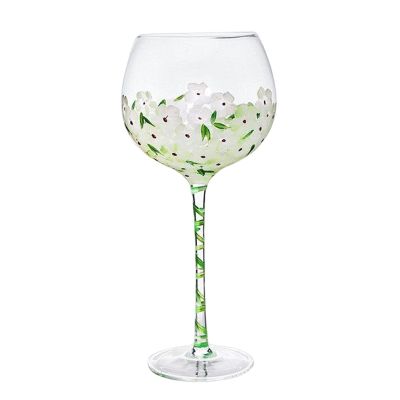 AAGAZA Elegant Goblet Champagne Flutes Drinkware Delicate Photo Props Decoration 14oz Drinks Glass for Holiday Bar Restaurant Housewarming Beverage, Green Flower/363
