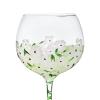 AAGAZA Elegant Goblet Champagne Flutes Drinkware Delicate Photo Props Decoration 14oz Drinks Glass for Holiday Bar Restaurant Housewarming Beverage, Green Flower/363 view 2