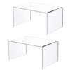 2 PC of 12'' Extra Large 5mm Thickness Clear Acrylic Risers, Acrylic Display Risers Shelf Showcase Fixtures for Jewelry, Display Stand for Amiibo Funko POP Figures, Cupcakes, Food Display, Cabinet- (12''x7.75''x6'', 2 sets view 1