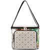 bisibuy Beige Rhombic Pattern Clear Lunch Bag Stadium Approved PVC Plastic See Through Lunch box with Adjustable Strap for Sports Events Concerts Office view 1