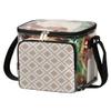 bisibuy Beige Rhombic Pattern Clear Lunch Bag Stadium Approved PVC Plastic See Through Lunch box with Adjustable Strap for Sports Events Concerts Office view 2