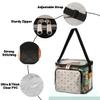 bisibuy Beige Rhombic Pattern Clear Lunch Bag Stadium Approved PVC Plastic See Through Lunch box with Adjustable Strap for Sports Events Concerts Office view 4