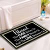 Funny Welcome Doormat - Bless Food Family Love Door Mat Home Mats God Bless Mat for Family Housewarming Gifts view 4