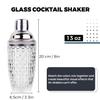 Gbuxska Cocktail Shaker Set - Martini Shaker, Drink Shakers Cocktail, Glass Shaker Bottle for Cocktails, Bars, Whiskey (Sliver) view 2