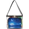bisibuy Floral Waterlily Glitter Moon Star Clear Lunch Bag Stadium Approved PVC Plastic See Through Lunch box with Adjustable Strap for Sports Events Concerts Office view 1