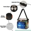 bisibuy Floral Waterlily Glitter Moon Star Clear Lunch Bag Stadium Approved PVC Plastic See Through Lunch box with Adjustable Strap for Sports Events Concerts Office view 4