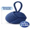 KPAVIR Handcrafted Cotton Rope Door Stopper with Handle  Heavy Decorative Door Stopper for Home & Office, Non-Slip Floor Protector, Modern Nautical Design (Blue) view 2