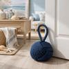 KPAVIR Handcrafted Cotton Rope Door Stopper with Handle  Heavy Decorative Door Stopper for Home & Office, Non-Slip Floor Protector, Modern Nautical Design (Blue) view 3