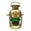 Vintage Brass Nautical Lantern with Green Glass  Antique-Style Maritime Ship Lantern, Handmade Brass Electric Lamp for Home Decor, Office, Collectors, Coastal & Rustic Interiors view 1