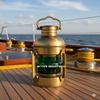 Vintage Brass Nautical Lantern with Green Glass  Antique-Style Maritime Ship Lantern, Handmade Brass Electric Lamp for Home Decor, Office, Collectors, Coastal & Rustic Interiors view 2