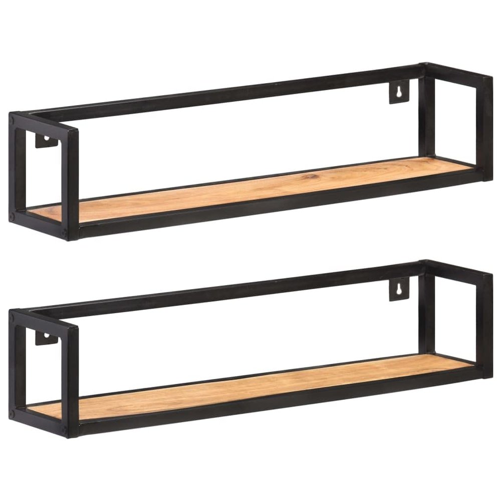 WEHUOSIF Wall Shelves 2 pcs,Wall Shelf,Wall Mounted Shelves,Rustic Wall Shelves,Decorative Shelves,Bedroom Storage and Organization,Plant Shelf Indoor,Knick Knack Shelf, 31.5" Solid Acacia Wood