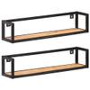 WEHUOSIF Wall Shelves 2 pcs,Wall Shelf,Wall Mounted Shelves,Rustic Wall Shelves,Decorative Shelves,Bedroom Storage and Organization,Plant Shelf Indoor,Knick Knack Shelf, 31.5" Solid Acacia Wood view 1