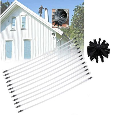 chimney sweep kit CHIMNEY SWEEP BRUSH FOR FIREPLACES KIT, Pellet Stove Cleaning Kit Chimney Pipes With Curves Includes 6/9/12/15 Flexible Rods Of 610 Mm And 1 Heads,12 Rods ( Color : 12 Rods , Size :