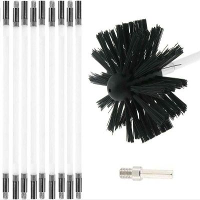 LIYUN Chimney Sweep kit Chimney Brushes and Chimney Sweep Brush Rods Chimney Sweep Kit Chimney Cleaning Accessory Nylon, Easy to Use,12 Rods (Color : 9 Rods, Size : 610mm)