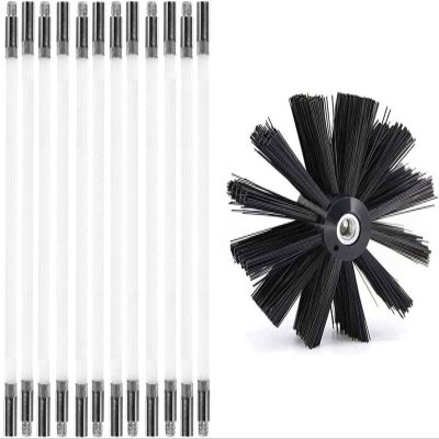 chimney sweep kit CHIMNEY SWEEP BRUSH FOR FIREPLACES KIT, Pellet Stove Cleaning Kit Chimney Pipes With Curves Includes 6/9/12/15 Flexible Rods Of 610 Mm And 1 Heads,12 Rods ( Color : 12 Rods , Size :