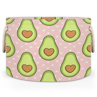 OKCELL-Cartoon Cute Avocado-Big Easter Baskets-Canvas Egg Candy Bags for Boys Girls Easter Egg Hunt