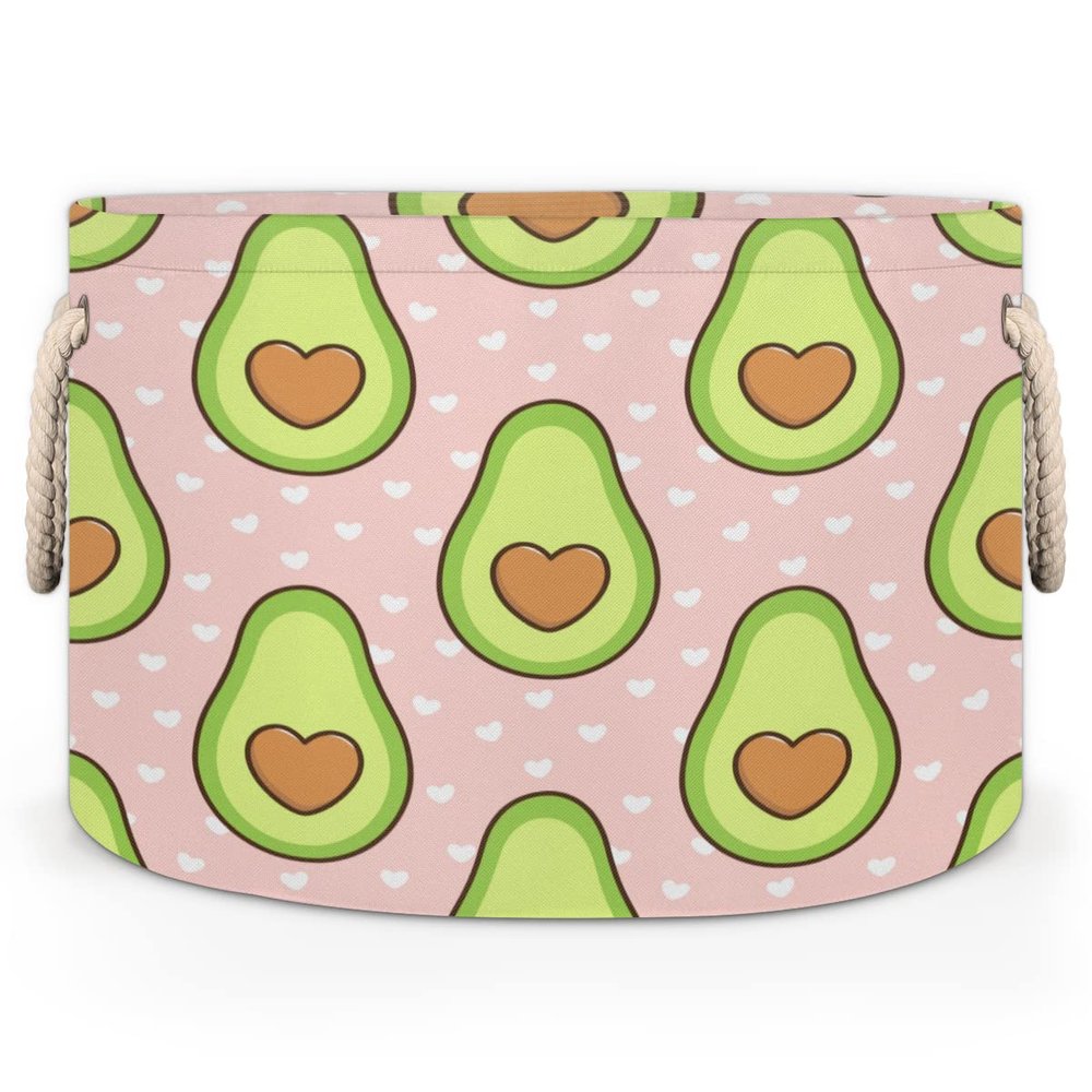 OKCELL-Cartoon Cute Avocado-Big Easter Baskets-Canvas Egg Candy Bags for Boys Girls Easter Egg Hunt