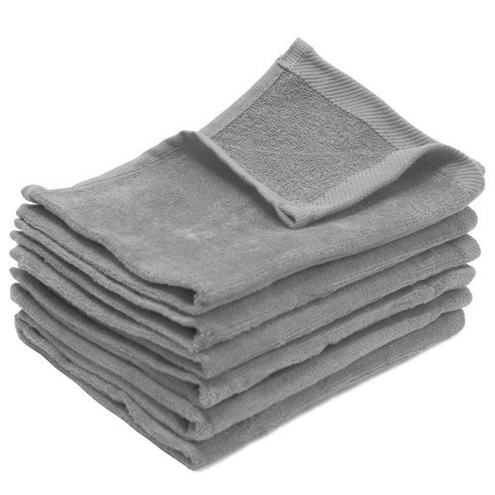 Towel Supercenter Fingertip Towels 11X18 100% Cotton Rally Towels Colors 24Pack 36Pack 60Pack 120Pack (Silver Grey, 60)