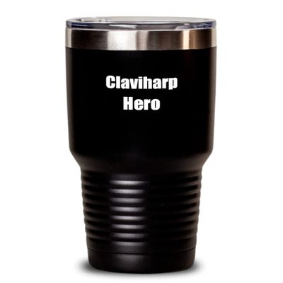 Funny Claviharp Hero Tumbler Musician Gift Instrument Player Gag Insulated Cup With Lid Black 30 Oz