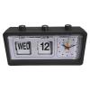 Fdit Manual Jump Calendar Alarm Clock, Manual Calendar Clock Table Stable for Office (Black) view 1