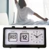 Fdit Manual Jump Calendar Alarm Clock, Manual Calendar Clock Table Stable for Office (Black) view 2