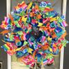 Birthday Balloon Party Deco Mesh Front Door Wreath Home Holiday Decor Fun Festive Summer Decor Indoor Outdoor view 1