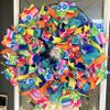 Birthday Balloon Party Deco Mesh Front Door Wreath Home Holiday Decor Fun Festive Summer Decor Indoor Outdoor view 2