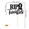 1 PCS Rip Twenties Cake Topper - Black Glitter Death to My Twenties Cake Pick - 20s Cake Decorations for Funeral Happy Youth 30th Birthday Party Supplies view 2