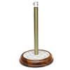 MACKENZIE-CHILDS Wood Paper Towel Holder, Decorative Paper Towel Holder for Kitchen, Grey-and-White Sterling Check view 1