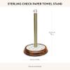 MACKENZIE-CHILDS Wood Paper Towel Holder, Decorative Paper Towel Holder for Kitchen, Grey-and-White Sterling Check view 4
