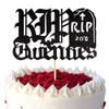 1 PCS Rip to My 20s Cake Topper - Black Glitter Death to My Twenties Cake Pick - Decorations for Youth Funeral Happy 30th Birthday Party Supplies view 1