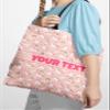 Pink Unicorn Kids Tote Bag - Custom Canvas Bag, Personalized Name, 18x18 in view 2