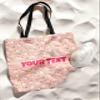 Pink Unicorn Kids Tote Bag - Custom Canvas Bag, Personalized Name, 18x18 in view 3
