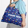 Bouncing Brick Designs Personalized Tote Bag - Nautical, Custom Name/Text, Reusable w/Straps, Canvas Cloth Fabric, Customized Gift Idea, Birthday/Christmas/Holiday Present, 13x13 view 2
