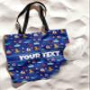 Bouncing Brick Designs Personalized Tote Bag - Nautical, Custom Name/Text, Reusable w/Straps, Canvas Cloth Fabric, Customized Gift Idea, Birthday/Christmas/Holiday Present, 13x13 view 3