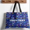 Bouncing Brick Designs Personalized Tote Bag - Nautical, Custom Name/Text, Reusable w/Straps, Canvas Cloth Fabric, Customized Gift Idea, Birthday/Christmas/Holiday Present, 13x13 view 4