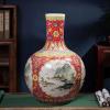 DYPASA Dry Flower Arrangement Ceramic Vase New Chinese Style Enamel Painted Porcelain Flower Vase 21.6 Inch Large Decor Stoneware Vases Home Living Room Hotel Decoration Ornament Flower Vase view 4