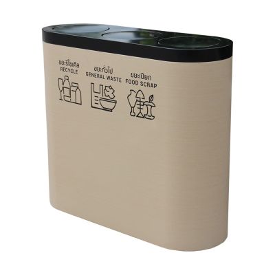 BNNP Outdoor/Indoor Trash Can Indoor and Outdoor Commercial Trash Can Three Barrels with Swing Lid Sorting Trash Can Large Capacity Trash Can Use in Backyard, Deck, or Patio