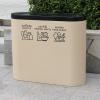 BNNP Outdoor/Indoor Trash Can Indoor and Outdoor Commercial Trash Can Three Barrels with Swing Lid Sorting Trash Can Large Capacity Trash Can Use in Backyard, Deck, or Patio view 3