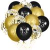 13th Birthday Balloons for Boys, 15 Pcs Black Gold Happy 13th Birthday Balloons, Black Gold 13th Birthday Party Decorations Balloons for Boys Girls 13th Birthday Decor view 1