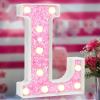 LED Marquee Letter Lights, Pink Glitter Alphabet Sign - Battery Powered Night Light for Girls Bedroom, Birthday Party, Wedding, Home Decorations view 1