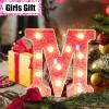 LED Marquee Letter Lights, Pink Glitter Alphabet Sign - Battery Powered Night Light for Girls Bedroom, Birthday Party, Wedding, Home Decorations view 3