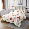 3 Piece Red Ladybug Quilt Bedding Set Women Aldult Lightweight Bedding Flower and Leaf Bedspread Set Cute Ladybug Bedspread Coverlet Soft Microfiber Home Quilt Set for King Bed All Season view 2