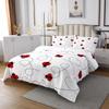 3 Piece Kawaii Ladybug Quilt Bedding Set Women Aldult Lightweight Bedding Geometric Wave Point Bedspread Set Red and Black Bedspread Coverlet Soft Microfiber Home Quilt Set for King Bed All Season view 1