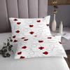 3 Piece Kawaii Ladybug Quilt Bedding Set Women Aldult Lightweight Bedding Geometric Wave Point Bedspread Set Red and Black Bedspread Coverlet Soft Microfiber Home Quilt Set for King Bed All Season view 3