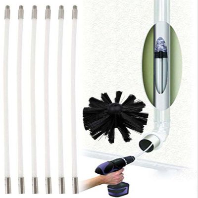 chimney sweep kit Dryer Vent Cleaning Drain Rod Set, Electrical Drill Drive Sweeping Brush, Chimney Sweep Brushes Kit,Clean Tool Suitable For Chimneys Flue Fireplace Stove,610mm,12 Rods ( Color : 6 Ro
