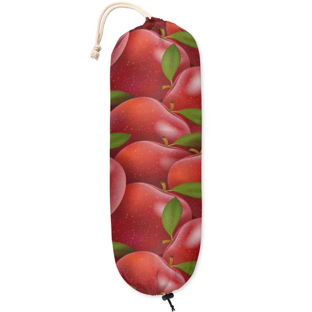 Apple Bright Plastic Bag Holder Grocery Shopping Bags Carrier Dispenser Plastic Bag Storage Organizer Home Kitchen Pantry Decor