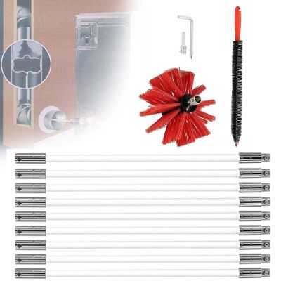 LIYUN Chimney Sweep kit Chimney Cleaning Brush Kit, Chimney Flue Cleaning Rod Sweep for Cleaning Fireplace Flue, Drainage Pipeline Flue Cleaning Tool,610mm,12 Rods (Color : 9 Rods, Size : 410mm)