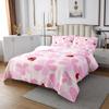 3 Piece Red Ladybug Quilt Bedding Set Women Aldult Lightweight Bedding Pink Flowers Bedspread Set Cherry Blossoms Bedspread Coverlet Soft Microfiber Home Quilt Set for King Bed All Season view 2